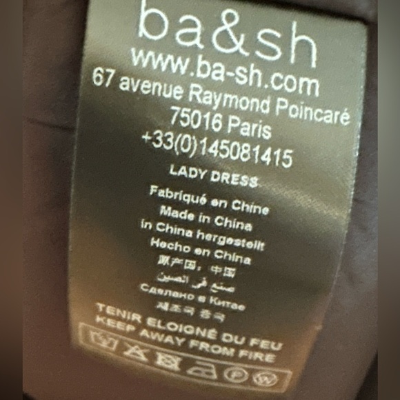 ba&sh Women’s Falla Faux Wrap Satin Mini Dress Black NWT Size Large - Picture 9 of 10